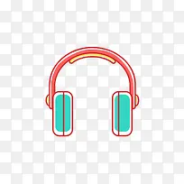 彩色扁平化耳机元素-空若网 彩色扁平化耳机元素-空若网