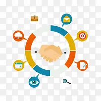 矢量握手合作素材-空若网 矢量握手合作素材-空若网