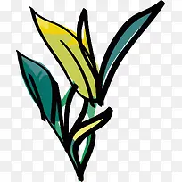 简笔水彩茶叶画-空若网 简笔水彩茶叶画-空若网