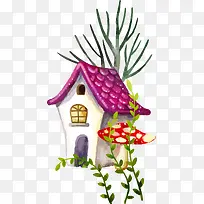 卡通可爱小房子矢量素材-空若网 卡通可爱小房子矢量素材-空若网