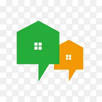 矢量小房子对话素材-空若网 矢量小房子对话素材-空若网