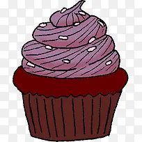 紫色紫薯蛋糕手绘-空若网 紫色紫薯蛋糕手绘-空若网