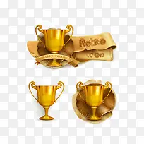 手绘矢量奖杯-空若网 手绘矢量奖杯-空若网