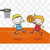 卡通小孩打篮球素材图片-空若网 卡通小孩打篮球素材图片-空若网