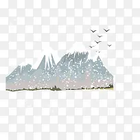 千山鸟飞绝场景插画-空若网 千山鸟飞绝场景插画-空若网