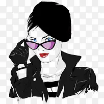 矢量手绘时尚女郎-空若网 矢量手绘时尚女郎-空若网