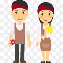 扁平化人物男女站立卡通造型-空若网 扁平化人物男女站立卡通造型-空若网