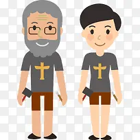 扁平化人物男女站立卡通造型-空若网 扁平化人物男女站立卡通造型-空若网