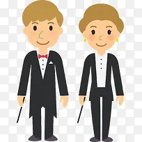 扁平化人物男女站立卡通造型-空若网 扁平化人物男女站立卡通造型-空若网