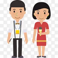 扁平化人物男女站立卡通造型-空若网 扁平化人物男女站立卡通造型-空若网