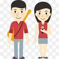 扁平化人物男女站立卡通造型-空若网 扁平化人物男女站立卡通造型-空若网