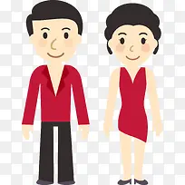 扁平化人物男女站立卡通造型-空若网 扁平化人物男女站立卡通造型-空若网