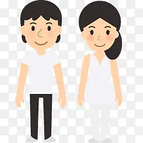 扁平化人物男女站立卡通造型-空若网 扁平化人物男女站立卡通造型-空若网