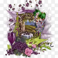 紫色卡通手绘插画-空若网 紫色卡通手绘插画-空若网