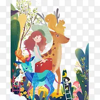 手绘卡通背景装饰图-空若网 手绘卡通背景装饰图-空若网