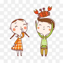 卡通可爱男生女生-空若网 卡通可爱男生女生-空若网