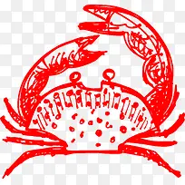 粉笔手绘螃蟹矢量-空若网 粉笔手绘螃蟹矢量-空若网