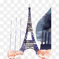 手绘埃菲尔铁塔-空若网 手绘埃菲尔铁塔-空若网