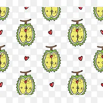 矢量卡通爱心榴莲-空若网 矢量卡通爱心榴莲-空若网