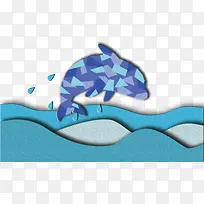创意海豚立体剪纸插画-空若网 创意海豚立体剪纸插画-空若网