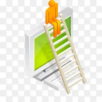 卡通立体电脑科技元素-空若网 卡通立体电脑科技元素-空若网