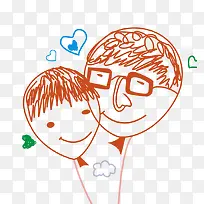 卡通手绘简笔画父亲节-空若网 卡通手绘简笔画父亲节-空若网