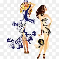时尚美女矢量图-空若网 时尚美女矢量图-空若网