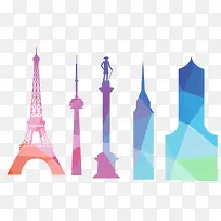 彩色几何建筑-空若网 彩色几何建筑-空若网