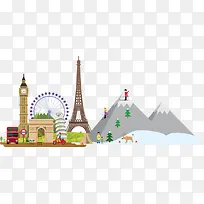 欧美建筑卡通建筑金字塔埃菲尔铁塔-空若网 欧美建筑卡通建筑金字塔埃菲尔铁塔-空若网