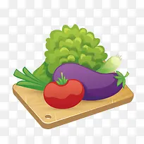 矢量案板上的蔬菜-空若网 矢量案板上的蔬菜-空若网