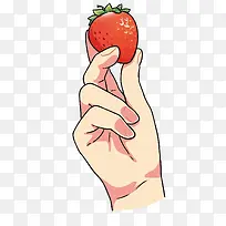 矢量拿着草莓的手-空若网 矢量拿着草莓的手-空若网