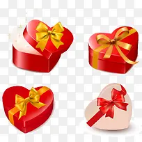 4款立体爱心礼盒矢量图-空若网 4款立体爱心礼盒矢量图-空若网