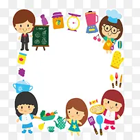 可爱卡通人像边框-空若网 可爱卡通人像边框-空若网