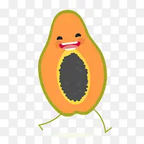 橙色木瓜卡通插画-空若网 橙色木瓜卡通插画-空若网