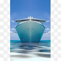 大海中的轮船摄影图-空若网 大海中的轮船摄影图-空若网