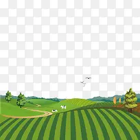 矢量草地和树-空若网 矢量草地和树-空若网