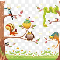 矢量动物和树-空若网 矢量动物和树-空若网