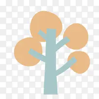 卡通橙色小树-空若网 卡通橙色小树-空若网