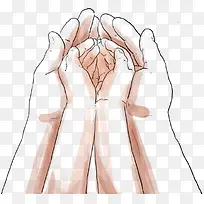 卡通手绘大手握小手-空若网 卡通手绘大手握小手-空若网