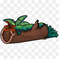 手绘卡通枯木绿草-空若网 手绘卡通枯木绿草-空若网