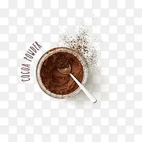 俯视巧克力勺子杯子素材-空若网 俯视巧克力勺子杯子素材-空若网