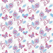 矢量彩色花卉蝴蝶背景-空若网 矢量彩色花卉蝴蝶背景-空若网
