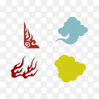 红色花纹装饰矢量图-空若网 红色花纹装饰矢量图-空若网