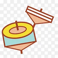 手绘陀螺素材-空若网 手绘陀螺素材-空若网