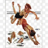 插画-男孩戏水-空若网 插画-男孩戏水-空若网