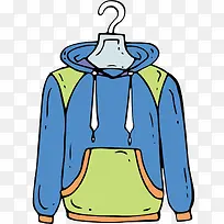 矢量蓝色运动卫衣素材-空若网 矢量蓝色运动卫衣素材-空若网