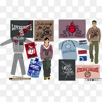 时尚男装矢量图-空若网 时尚男装矢量图-空若网