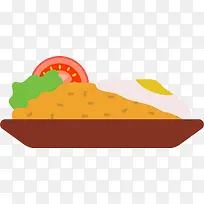 蛋炒饭矢量卡通风格-空若网 蛋炒饭矢量卡通风格-空若网