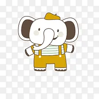 手绘卡通条纹上衣背带裤小象-空若网 手绘卡通条纹上衣背带裤小象-空若网