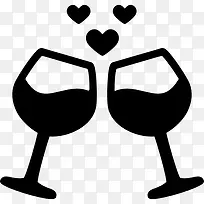 酒杯心图标-空若网 酒杯心图标-空若网
